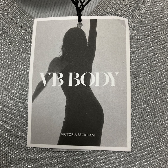 VB BODY BY VICTORIA BECKHAM SILVER LUREX FITTED MINI DRESS - Picture 5 of 6